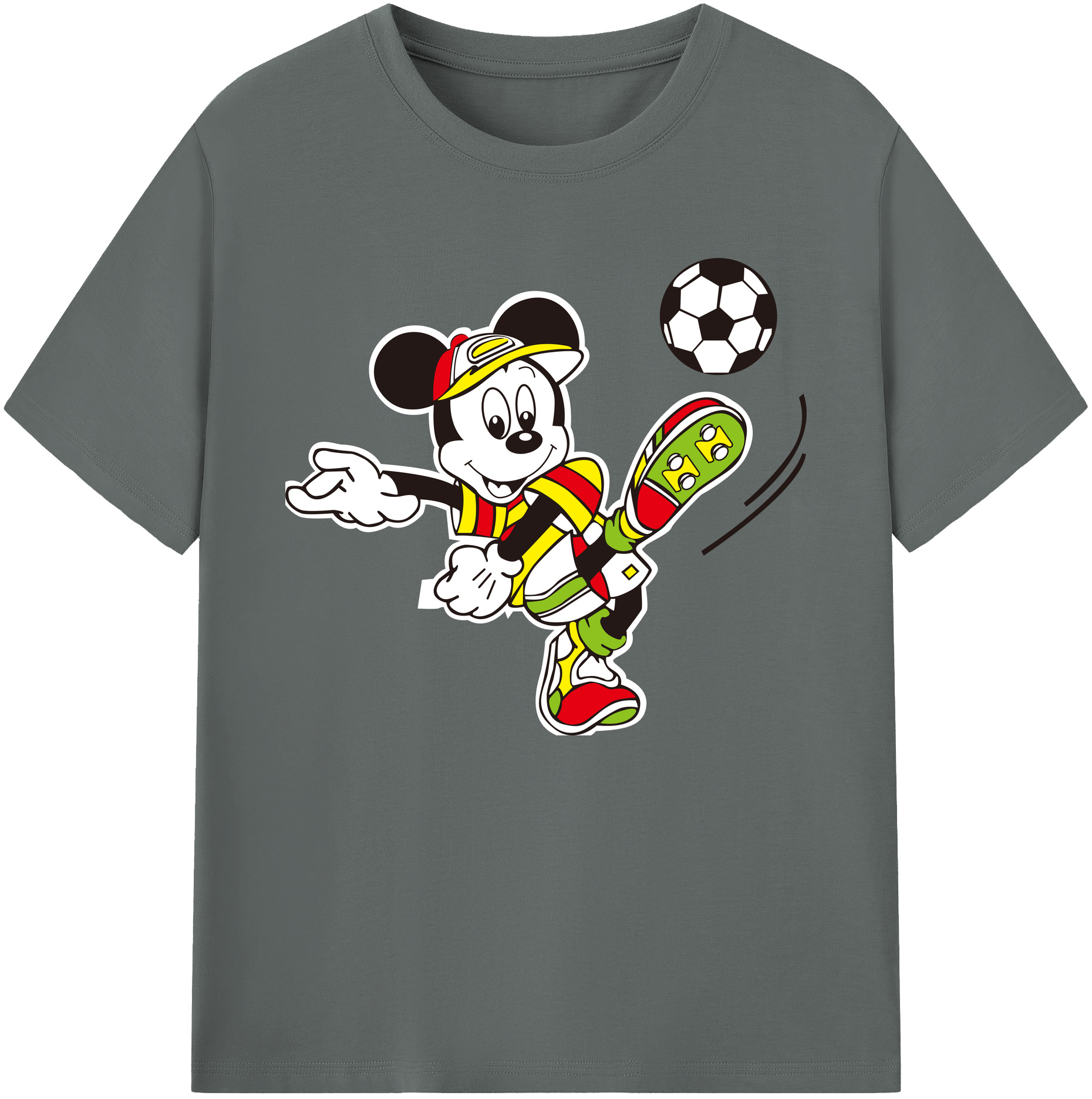 ミッキーマウス Mickey Mouse 綿100％ メンズ半袖Tシャツ｜肌触りやわらか＆通気性